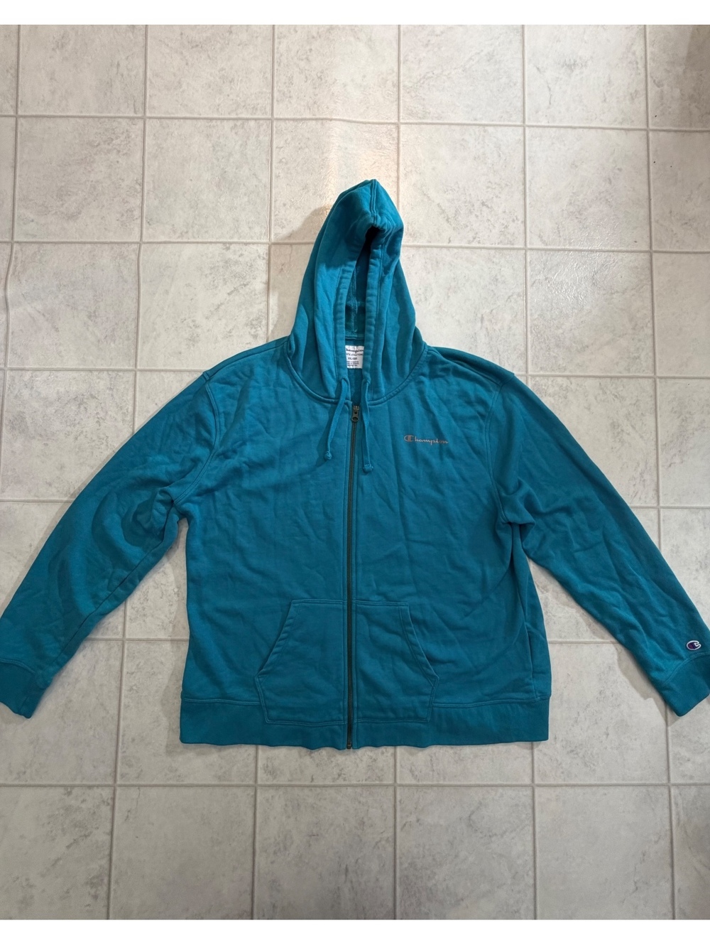 Champion teal pullover hoodie